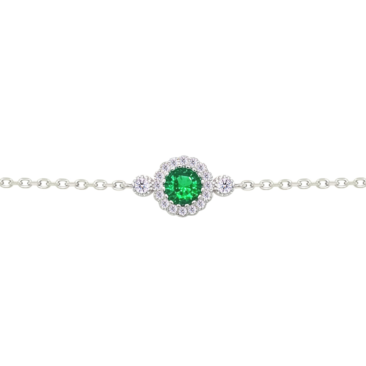 Asfour Crystal Tennis Bracelet With Turquoise Pear & Emerald Zircon In 925 Sterling Silver