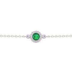 Asfour Crystal Tennis Bracelet With Turquoise Pear & Emerald Zircon In 925 Sterling Silver
