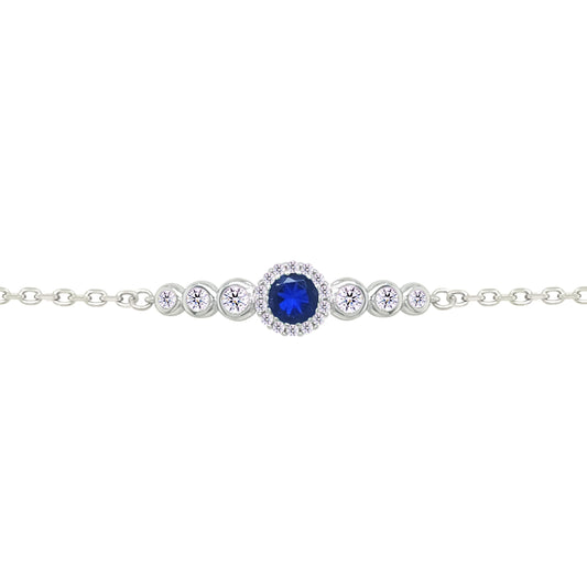Asfour Crystal Tennis Bracelet With Turquoise Pear & Emerald Zircon In 925 Sterling Silver