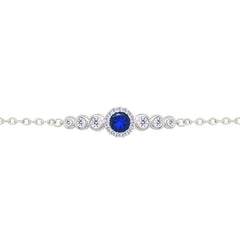 Asfour Crystal Tennis Bracelet With Turquoise Pear & Emerald Zircon In 925 Sterling Silver