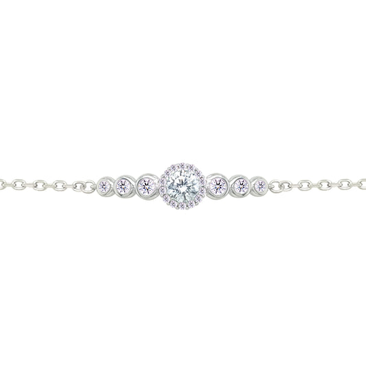 Asfour Crystal Tennis Bracelet With Turquoise Pear & Emerald Zircon In 925 Sterling Silver