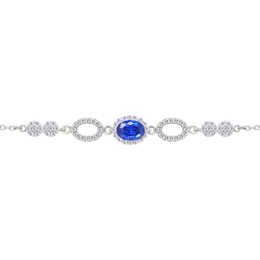 Asfour Crystal Tennis Bracelet With Turquoise Pear & Emerald Zircon In 925 Sterling Silver