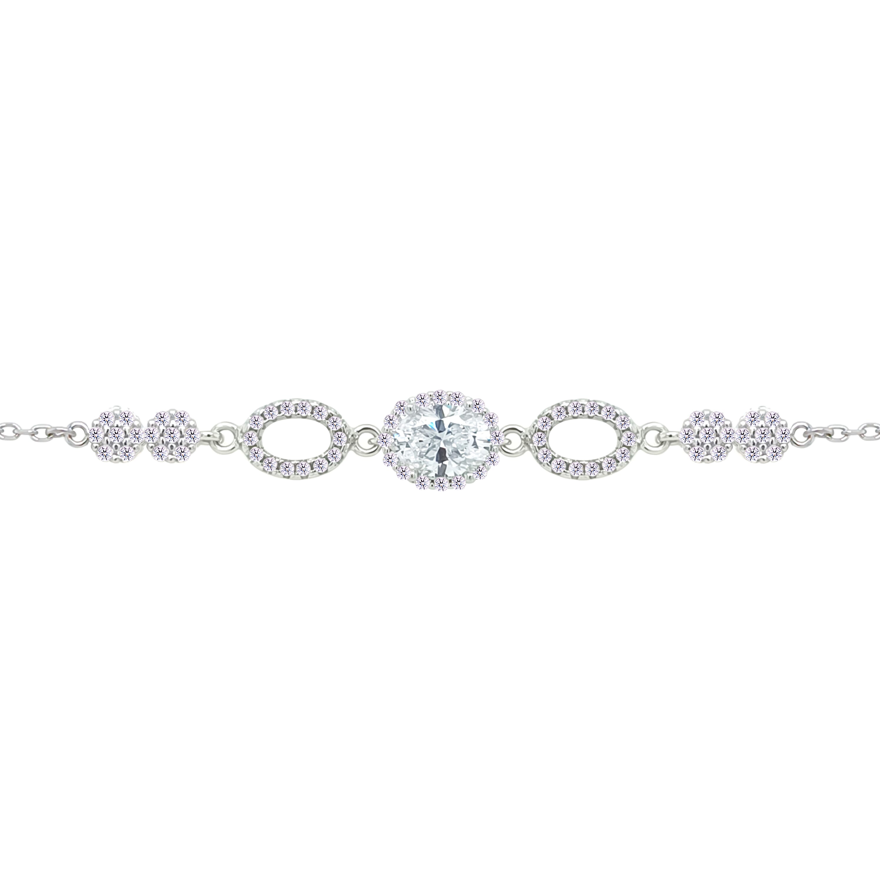 Asfour Crystal Tennis Bracelet With Turquoise Pear & Emerald Zircon In 925 Sterling Silver