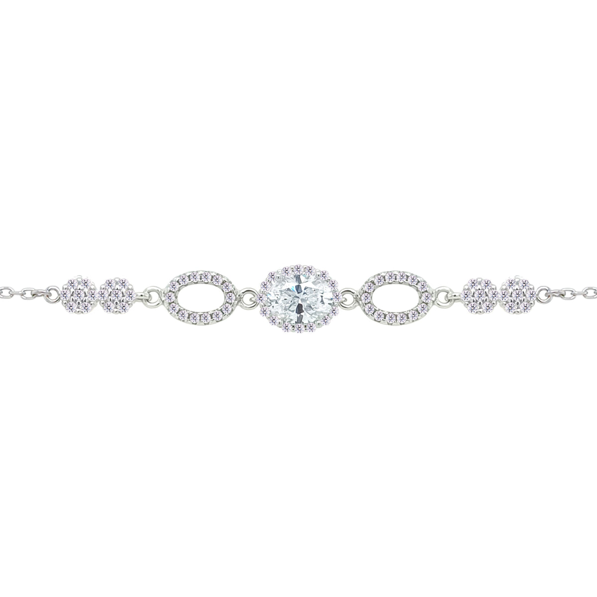 Asfour Crystal Tennis Bracelet With Turquoise Pear & Emerald Zircon In 925 Sterling Silver