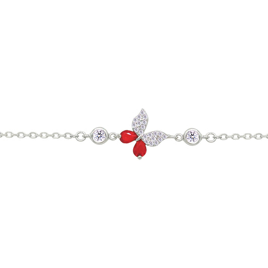 Asfour Crystal Tennis Bracelet With Turquoise Pear & Emerald Zircon In 925 Sterling Silver