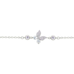 Asfour Crystal Tennis Bracelet With Turquoise Pear & Emerald Zircon In 925 Sterling Silver