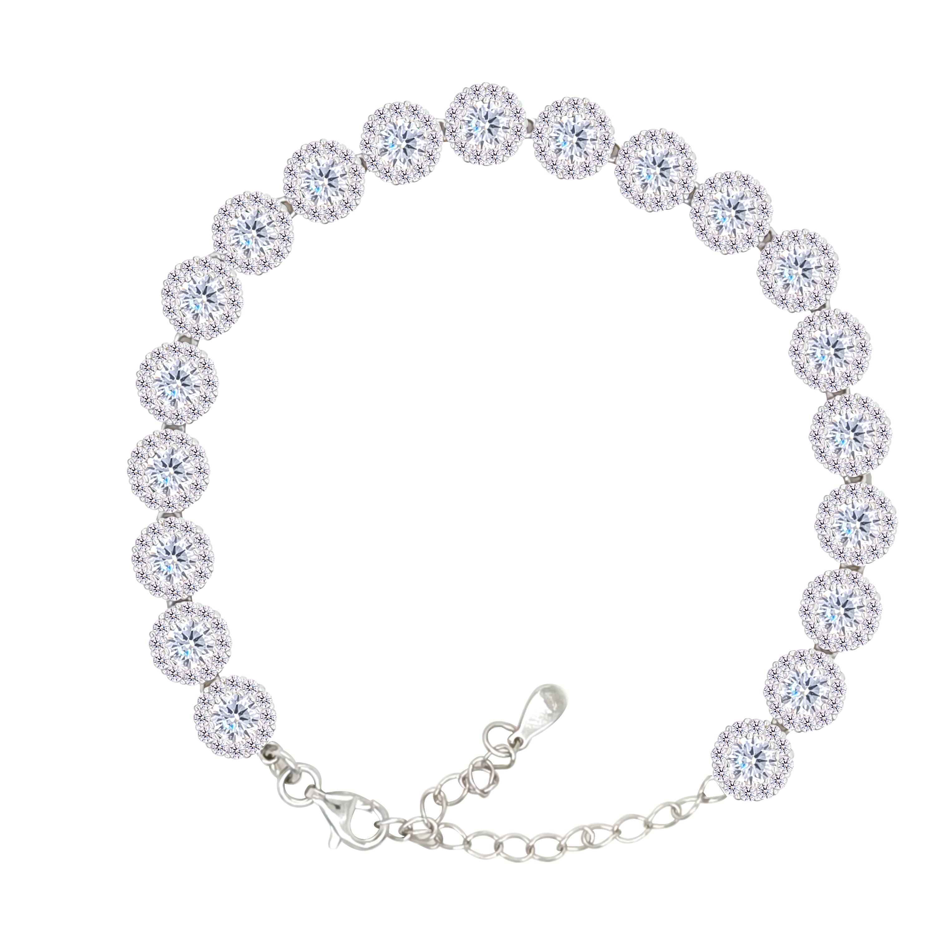 Asfour Crystal Tennis Bracelet With Turquoise Pear & Emerald Zircon In 925 Sterling Silver