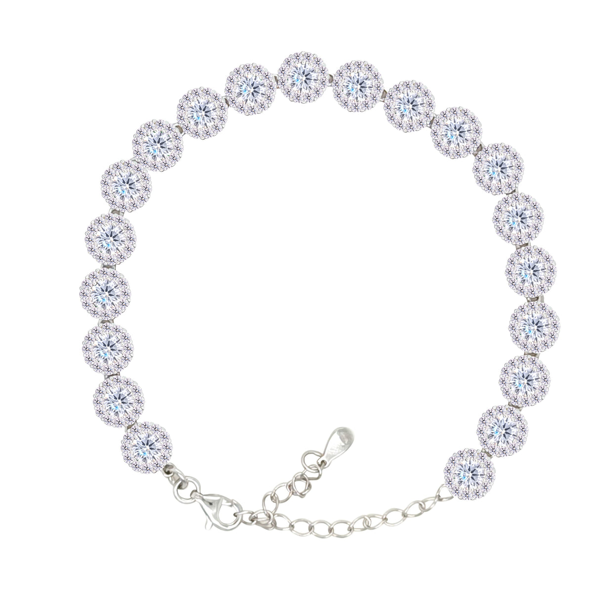 Asfour Crystal Tennis Bracelet With Turquoise Pear & Emerald Zircon In 925 Sterling Silver