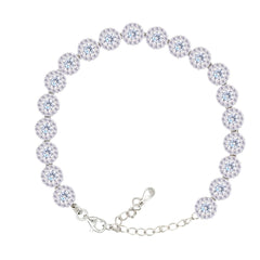 Asfour Crystal Tennis Bracelet With Turquoise Pear & Emerald Zircon In 925 Sterling Silver