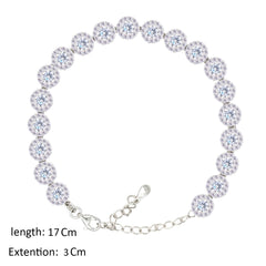 Asfour Crystal Tennis Bracelet With Round Design In 925 Sterling Silver-BM0164