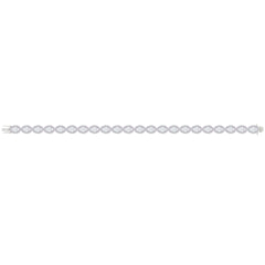 Asfour Crystal Tennis Bracelet With Oval Design In 925 Sterling Silver-BM0165