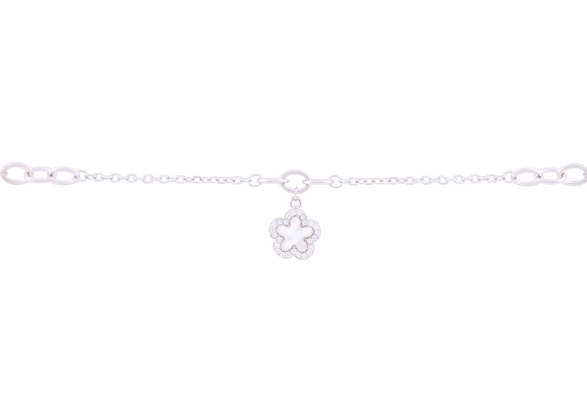 Asfour 925 Sterling Silver Chain Bracelet With Sea Star Design BR0474