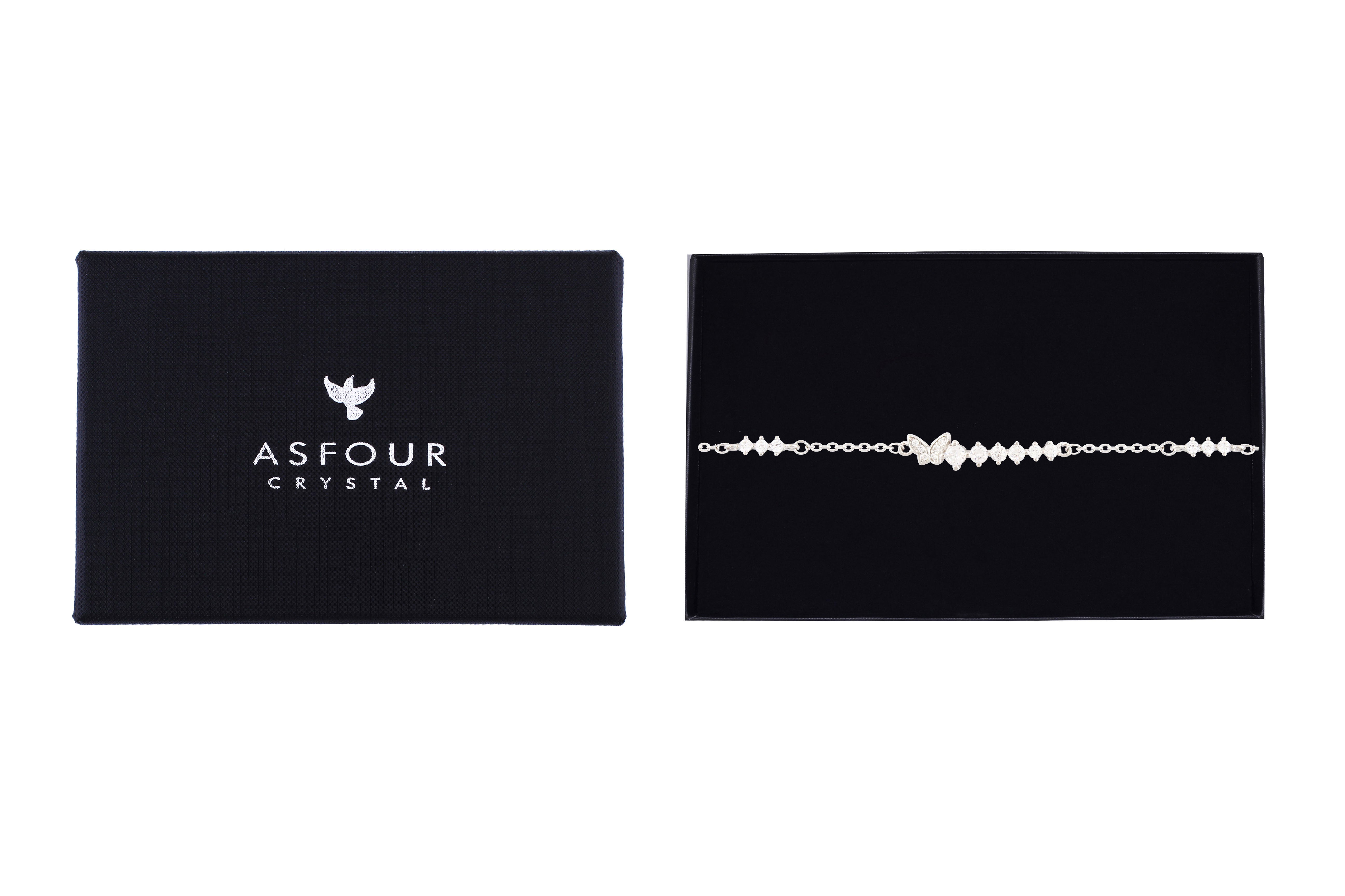 Asfour Chain Bracelet With Butterfly Design In 925 Sterling Silver BR0519