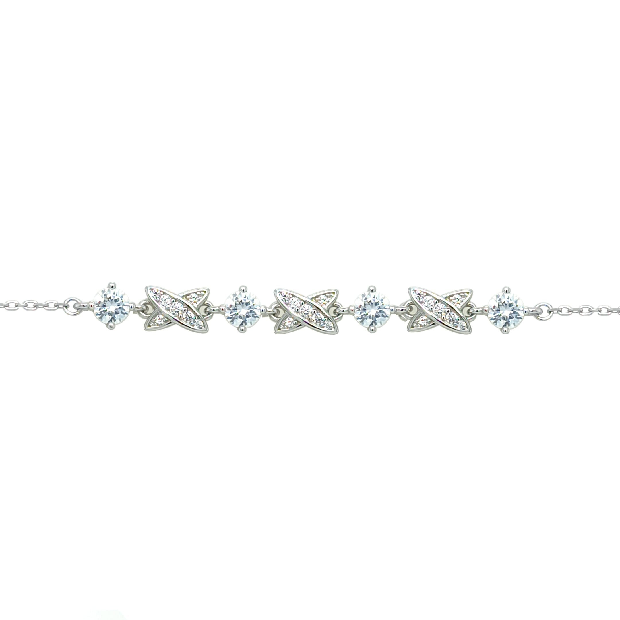 Asfour Crystal Tennis Bracelet With Turquoise Pear & Emerald Zircon In 925 Sterling Silver