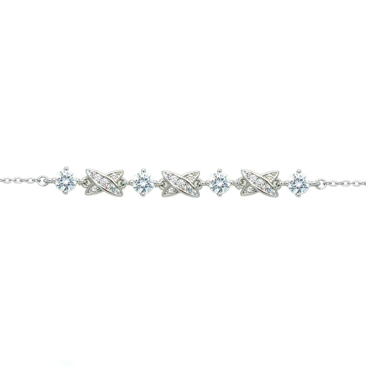 Asfour Crystal Tennis Bracelet With Turquoise Pear & Emerald Zircon In 925 Sterling Silver