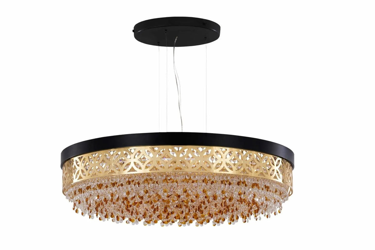 Ceiling Lamp 21/2234/12 Gold & Matte Gold Lacquer & Black - 12 Bulb