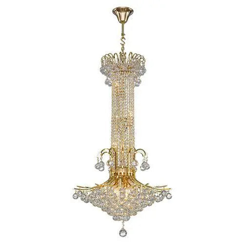 Asfour Crystal - Empire Chandelier - 15 Bulbs - Gold - Ball Clear