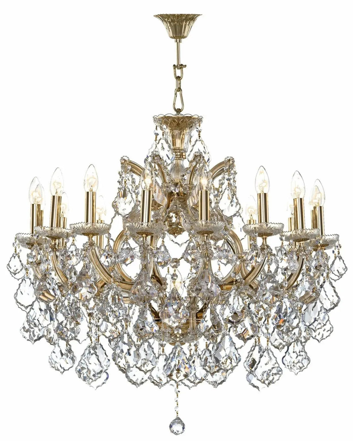 Chandelier 27/16+1 Gold Pend - 17 Bulb