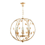 Chandelier With Gold Tree Leaves