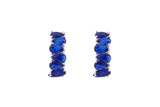 Asfour Crystal Clips Earrings With Blue Pear Zircon Stones In 925 Sterling Silver ED0011-B