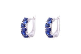 Asfour Crystal Clips Earrings With Blue Pear Zircon Stones In 925 Sterling Silver ED0011-B