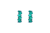 Asfour Crystal Clips Earrings With Emerald Pear Zircon Stones In 925 Sterling Silver ED0011-G