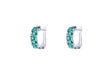 Asfour Crystal Clips Earrings With Emerald Pear Zircon Stones In 925 Sterling Silver ED0011-G