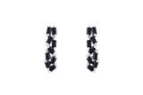 Asfour Crystal Clips Earrings With Black Baguette Zircon Stones In 925 Sterling Silver ED0013-P