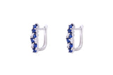 Asfour Crystal Clips Earrings With Blue Zircon Stones In 925 Sterling Silver ED0014-WB