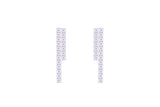 Asfour Crystal Stud Iinear Earrings Inlaid With Zircon In 925 Sterling Silver ED0022