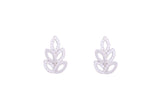 Asfour Crystal Clips Earrings With 3 Leaf Flower In 925 Sterling Silver ED0029