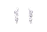 Asfour Crystal Clips Earrings With Heart Design Inlaid With Zircon In 925 Sterling Silver ED0030