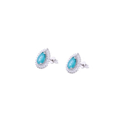 Asfour Stud Earrings with a Green zircon Stone