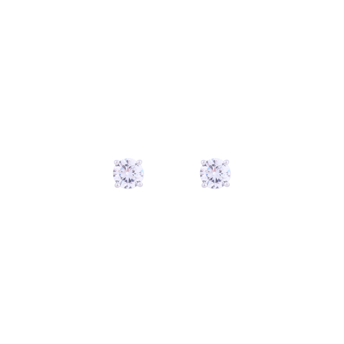 Asfour Crystal 925 Sterling Silver Stud Earring With Round Design