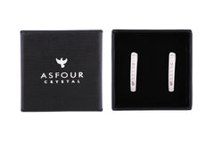 Asfour Crystal Hoop Earrings Inlaid With Round Zircon Stones In 925 Sterling Silver-EM0038