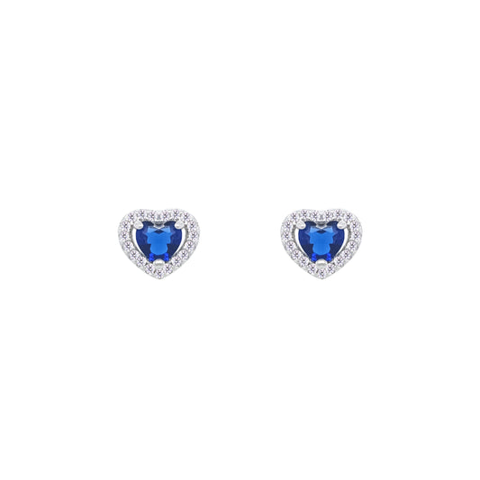 Asfour Crystal Hoop Earrings With Halo Turquoise Round Stone In 925 Sterling Silver-ED0124-GC