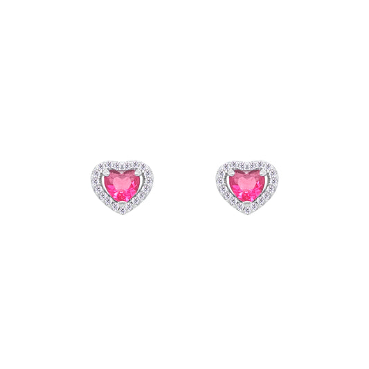 Asfour Crystal Hoop Earrings With Halo Turquoise Round Stone In 925 Sterling Silver-ED0124-GC