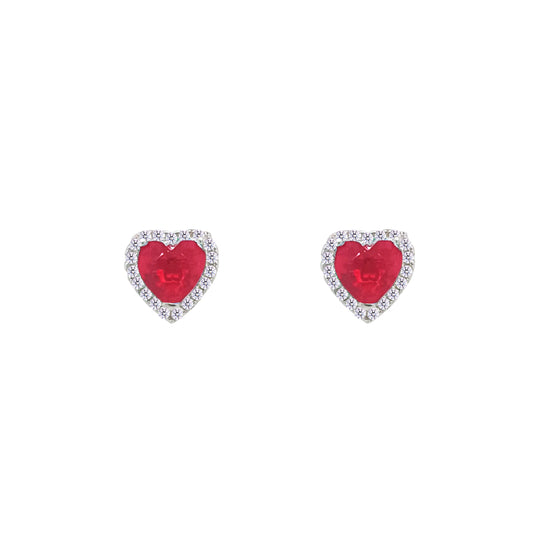 Asfour Crystal Hoop Earrings With Halo Turquoise Round Stone In 925 Sterling Silver-ED0124-GC