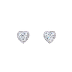 Asfour Crystal Hoop Earrings With Halo Turquoise Round Stone In 925 Sterling Silver-ED0124-GC
