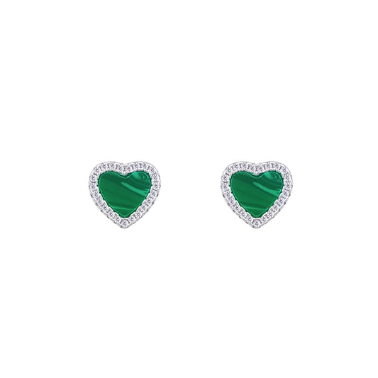 Asfour Crystal Hoop Earrings With Halo Turquoise Round Stone In 925 Sterling Silver-ED0124-GC