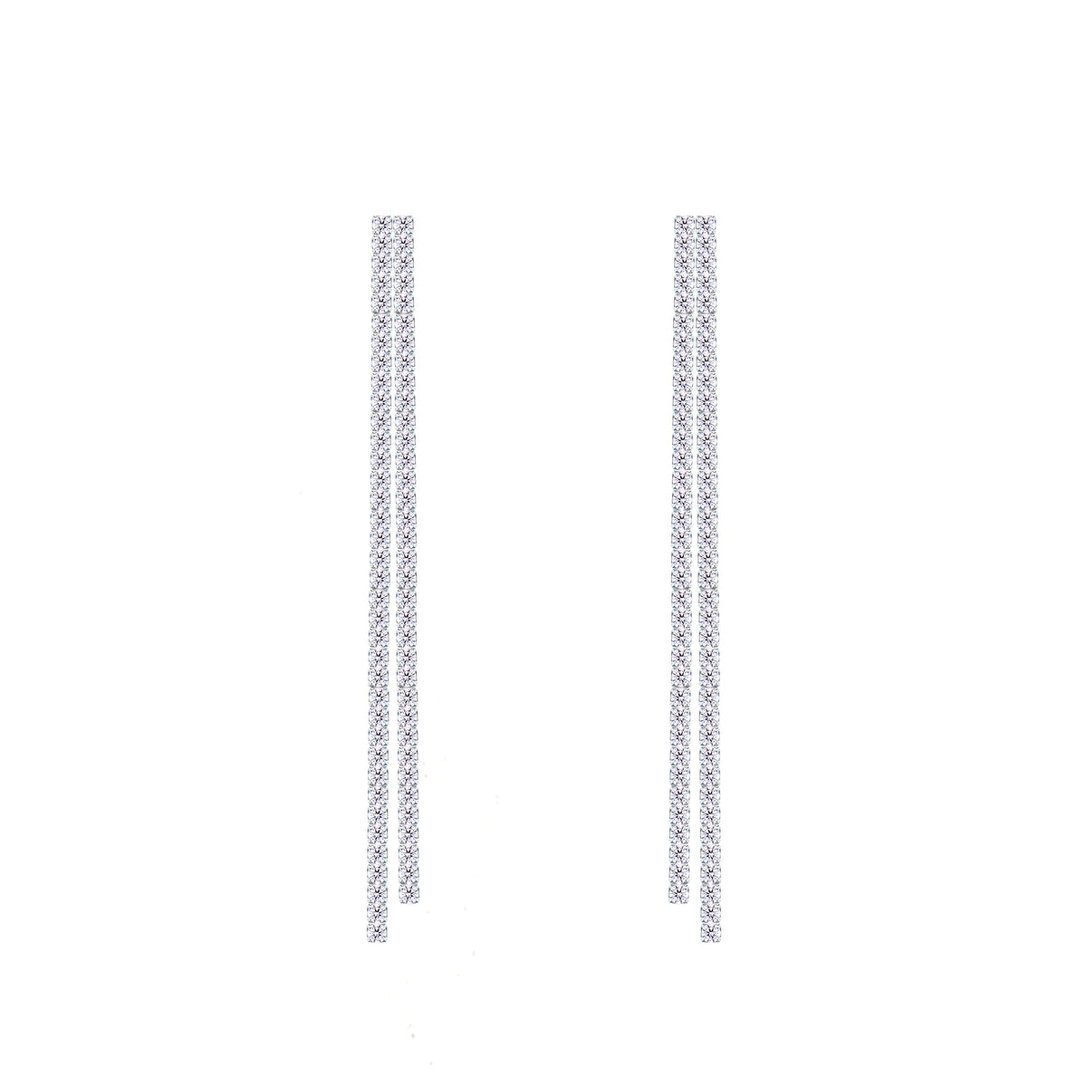 Asfour Crystal Hoop Earrings With Halo Turquoise Round Stone In 925 Sterling Silver-ED0124-GC