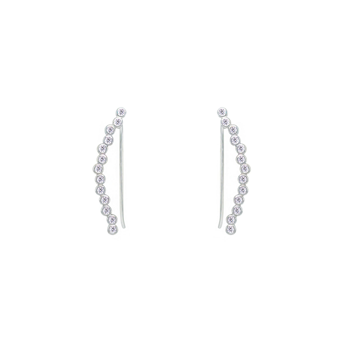Asfour Crystal Hoop Earrings With Halo Turquoise Round Stone In 925 Sterling Silver-ED0124-GC