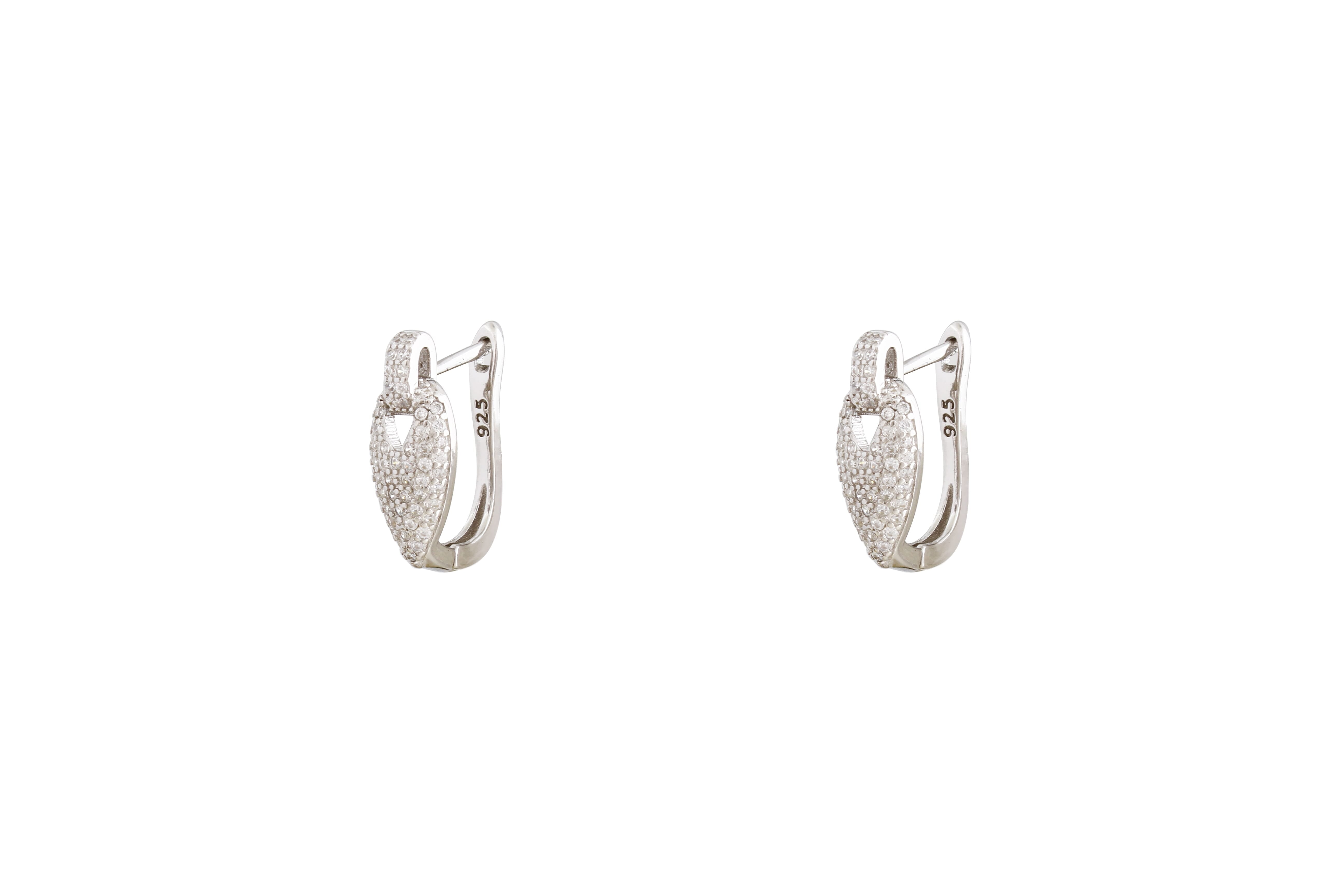 Asfour Crystal Clips Earrings With Arrow Head Design In 925 Sterling Silver ER0438