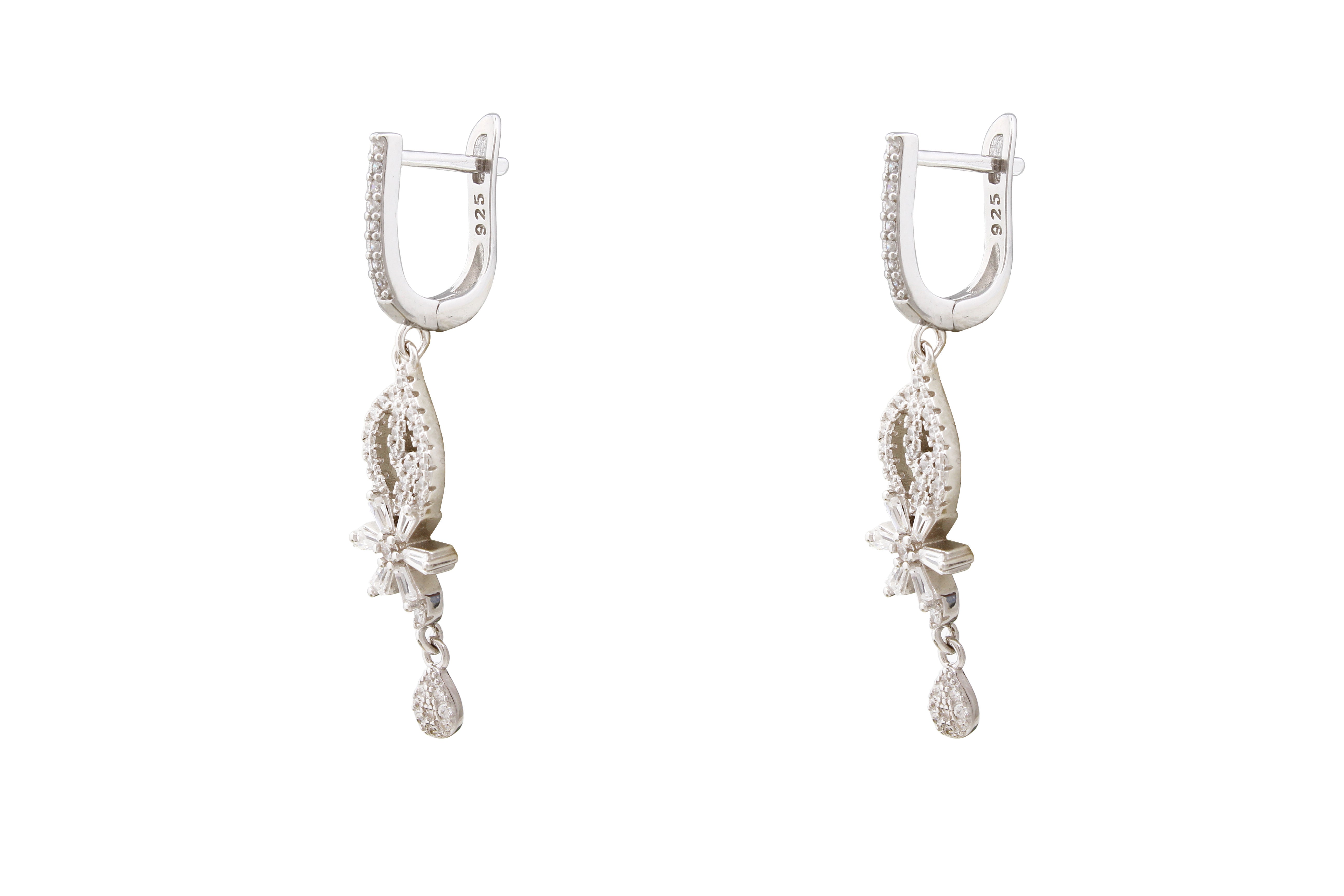 Asfour Drop Earrings With Art Deco Design