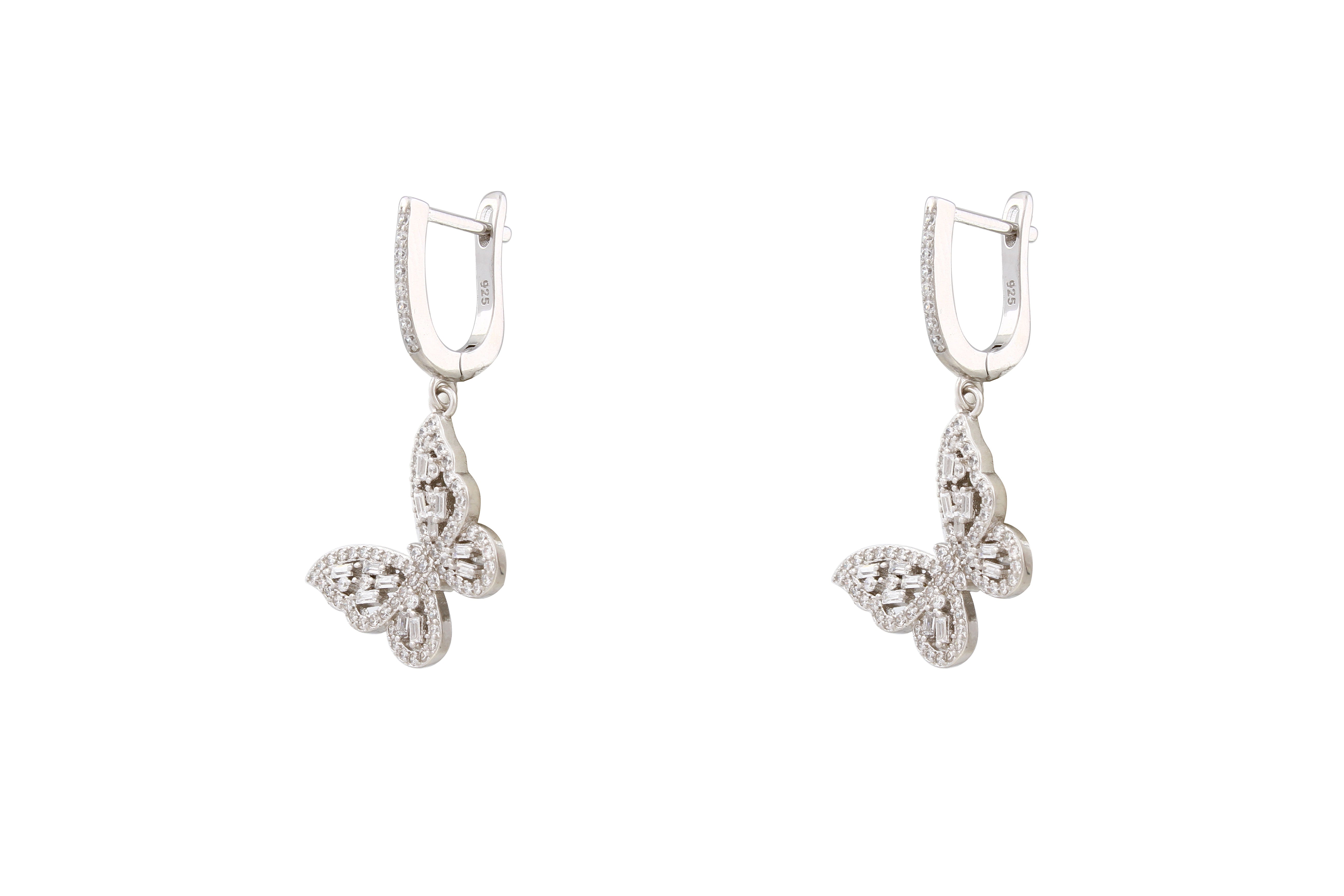 Asfour Drop Earrings With Butterfly Design