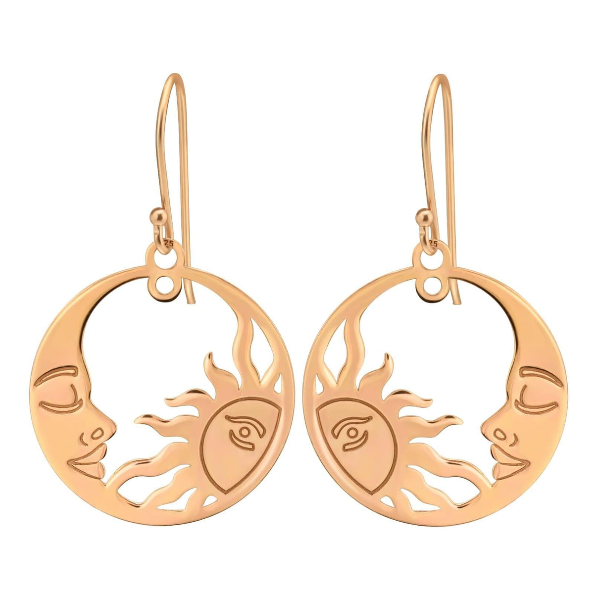 Asfour 925 Sterling Silver Earring, Rose Gold