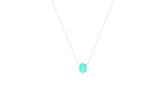 Asfour Crystal Chain Necklace With Aquamarine Oval Design In 925 Sterling Silver ND0022-GC