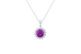 Asfour Crystal Chain Necklace With Tenzanite Opal Pendant In 925 Sterling Silver ND0112-N-A