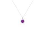 Asfour Crystal Chain Necklace With Tenzanite Opal Pendant In 925 Sterling Silver ND0112-N-A