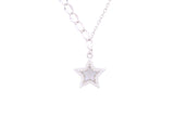 Asfour Crystal Chain Necklace With Star Design In 925 Sterling Silver ND0141